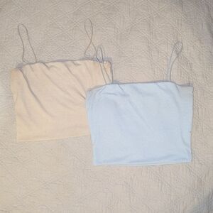 Papaya Cream and Light Blue Camisoles